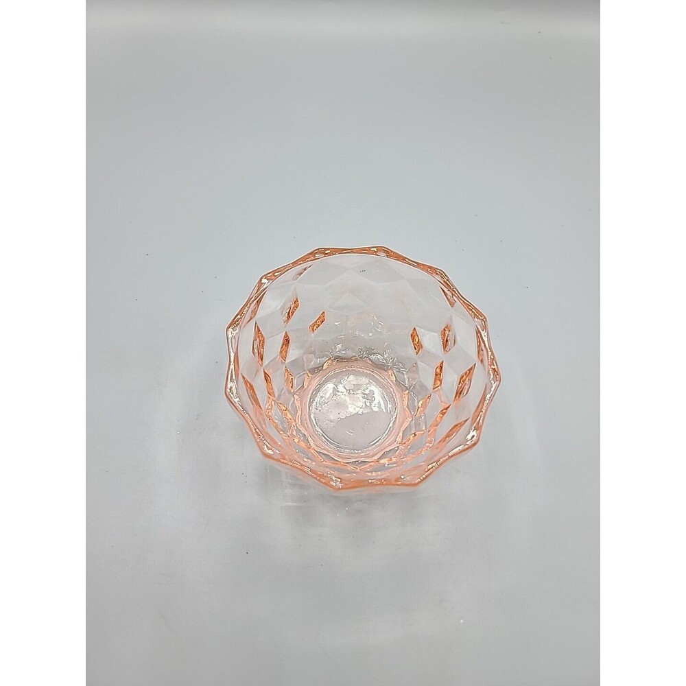 Vintage Jeannette Pink Depression Glass Cubist 4.25 Inch Bowl - Picture 3 of 9